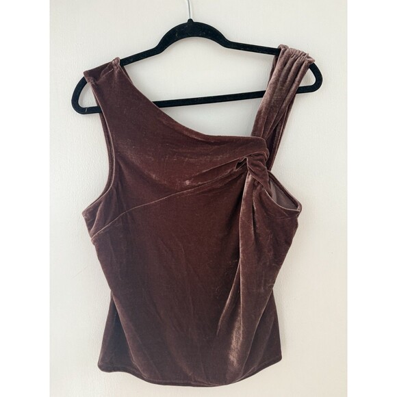 Sunday In Brooklyn Womens L Tank Top Velvet Purple/Brown Asymmetrical Top - Picture 1 of 7